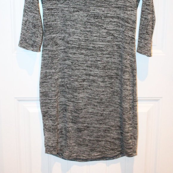 2/$25 🏷 George Heathered Grey Dress Long Sleeve, Midi Length Size Small - Picture 3 of 3